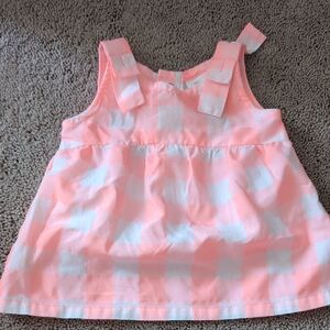 Carter's Pink and White Tank Top with Ruffled Details